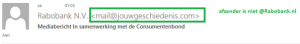 Voorbeeld afzender phishing e-mail